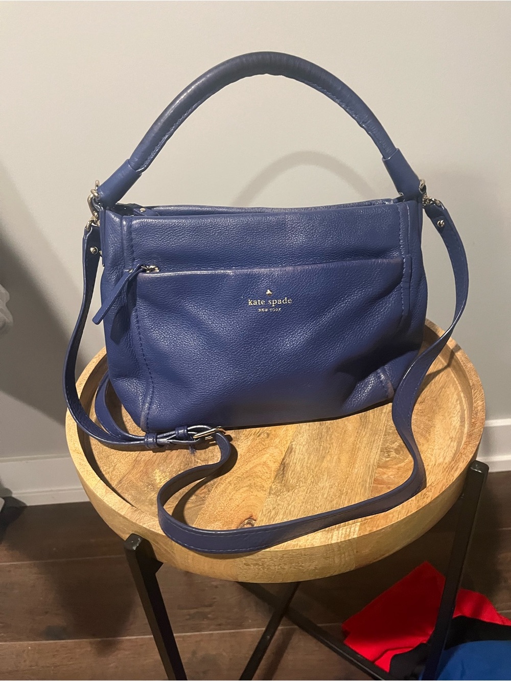 kate spade Blue Pebbled Leather Shoulder & Crossbody Bag